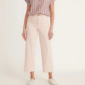 Marine Layer Bridget Slim Wide Leg Crop Peach Whip Size 4
